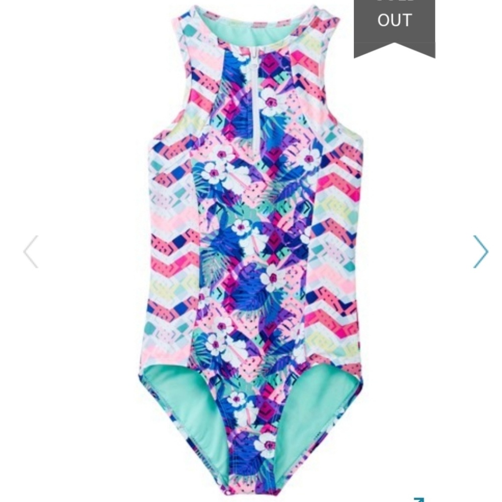 YMI Swimwear Zip Front One Piece Swimsuit